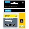 imageDYMO Rhino Industrial Flexible Nylon Labels 34quot x 115 Black Print on White TapeBlack on Yellow