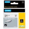imageDYMO Rhino Industrial HeatShrink Labels 34quot Tube Black Print on WhiteBlack on White