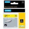 imageDYMO Rhino Industrial HeatShrink Labels 34quot Tube Black Print on WhiteBlack on Yellow
