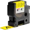 imageDYMO Rhino Industrial HeatShrink Labels 34quot Tube Black Print on WhiteBlack on Yellow