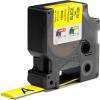 imageDYMO Rhino Industrial HeatShrink Labels 34quot Tube Black Print on WhiteBlack on Yellow