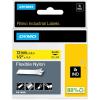 imageDYMO Rhino Industrial Flexible Nylon Labels 34quot x 115 Black Print on White TapeBlack on Yellow