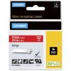 imageDYMO Rhino Industrial Vinyl Labels 34quot White Print on Red Tape