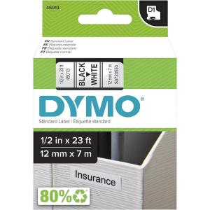 imageDYMO Authentic D1 Labels 12Inch x 23Foot Roll Black Print on White SelfAdhesive For LabelManager Label Makers 2Pack1 Pack