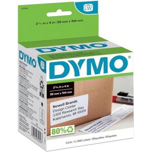 imageDYMO Authentic LW Large Shipping Labels for LabelWriter Label Printers Print Up to 6Line Addresses 2516quot x 4quot 3 Rolls of 300 900 Total1 Roll