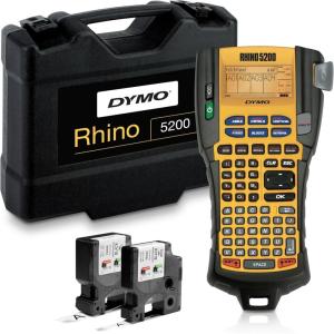 imageDYMO Industrial Label Maker ampamp CarryCase RhinoPRO 5200 Label Maker for Job Sites and HeavyDuty Labeling Jobs Prints Fast Includes 2 Rolls of DYMO Industrial Vinyl LabelsCarry Case Kit
