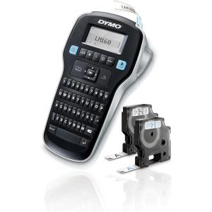 imageDYMO LabelManager 160 Portable Label Maker Bundle EasytoUse OneTouch Smart Keys QWERTY Keyboard Large Display For Home ampamp Office Organization Includes 3 D1 label cassettesMachine  2 Assorted Tapes