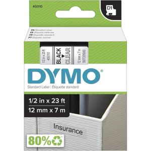 imageDYMO Standard D1 Labeling Tape for LabelManager Label Makers Black print on White tape 38 W x 23 L 1 cartridgeBlack on Clear