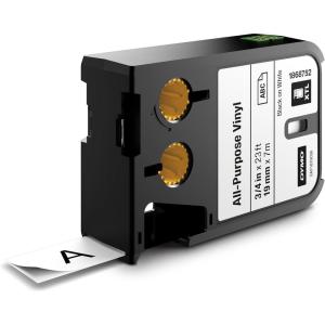 imageDYMO XTL AllPurpose Vinyl Labels  12 mm x 7 m Black on White34 19MM