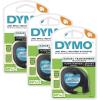 imageDYMO LT Plastic Labels for LetraTag Label Makers Black Print on White Labels 12quot x 13Foot Rolls 3 CountPlastic Black on Clear