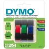 imageDYMO SelfAdhesive Embossing Labels White Print on Black Tape 38Inch x 98Foot Roll 3 PackRed  Green  Blue