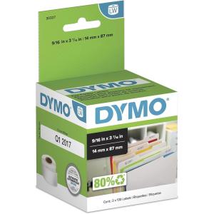 imageDYMO Authentic LW 1Up File Folder Labels DYMO Labels for LabelWriter Label Printers White 916quot x 3716quot 2 Rolls of 130 260 Total2 Rolls