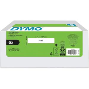 imageDYMO Authentic LW 1Up File Folder Labels DYMO Labels for LabelWriter Label Printers White 916quot x 3716quot 2 Rolls of 130 260 Total6 Rolls