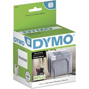 imageDYMO Authentic LW MultiPurpose Labels DYMO Labels for LabelWriter Printers White 2quot x 2516quot 1 Roll of 250