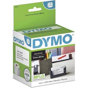 imageDYMO Authentic LW NonAdhesive Business Card Labels for LabelWriter Label Printers White 2quot x 312quot 1 Roll of 3002 x 3 12