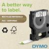 imageDYMO Rhino Industrial Permanent Polyester Labels 12quot Black Print on Metallic Tape34 19MM