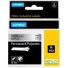 imageDYMO Rhino Industrial Permanent Polyester Labels 12quot Black Print on Metallic Tape34 19MM