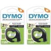 imageDymo 10697 SelfAdhesive White Paper Labeling Tape for LetraTag 2 Blister Packs 4 Refills Black on White 2 Count Pack of 2
