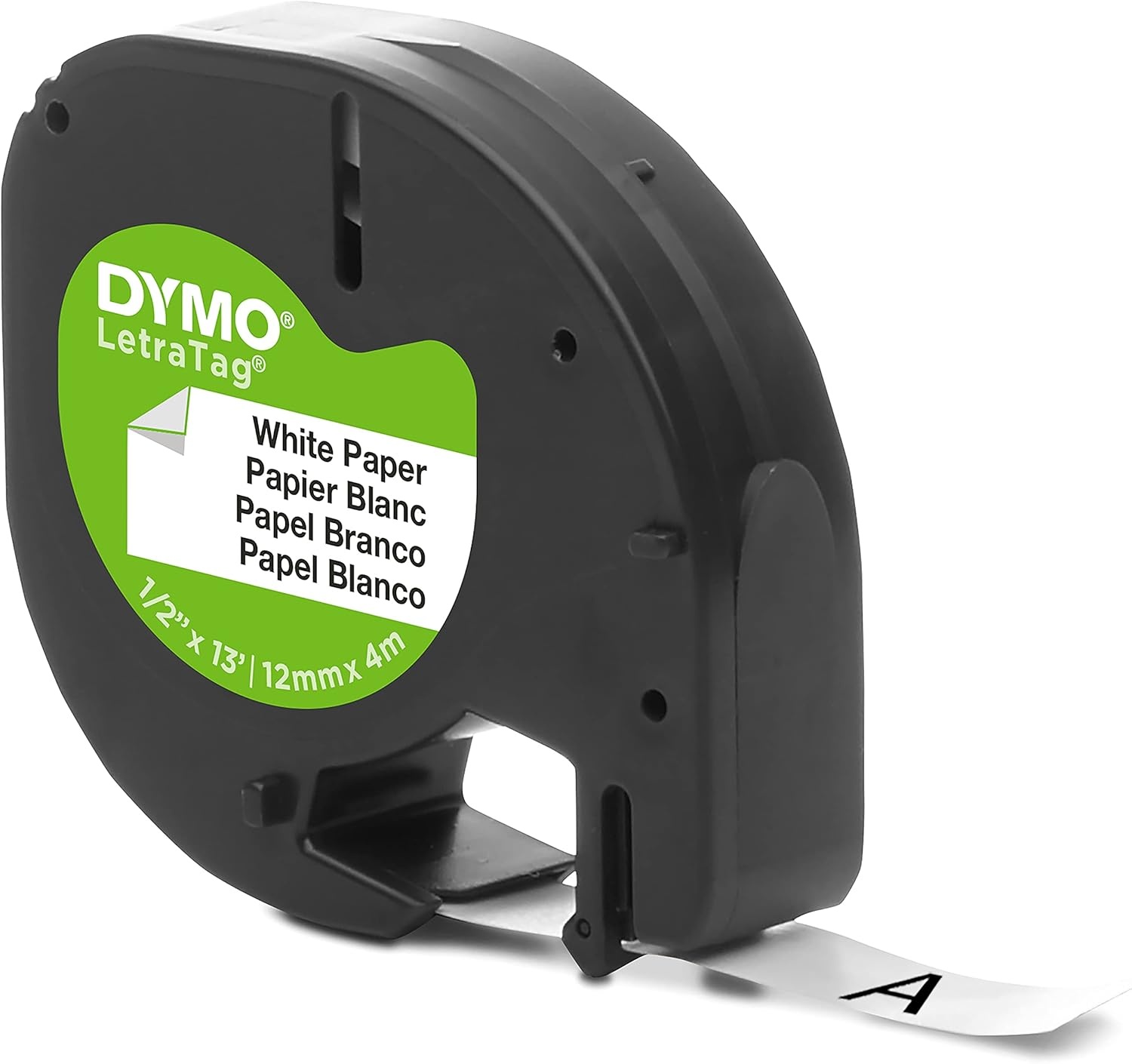 image:imageDYMO LetraTag Paper Labels Authentic 12 mm x 4 m Roll Black Print on White SelfAdhesive Multipurpose for LetraTag Label Makers 2 Count12 mm x 4 m  Paper Original