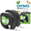 image:imageDYMO LetraTag Paper Labels Authentic 12 mm x 4 m Roll Black Print on White SelfAdhesive Multipurpose for LetraTag Label Makers 2 Count12 mm x 4 m  Paper