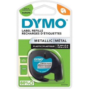 image:imageDYMO LetraTag Paper Labels Authentic 12 mm x 4 m Roll Black Print on White SelfAdhesive Multipurpose for LetraTag Label Makers 2 Count12 mm x 4 m  Metallic Gift Box