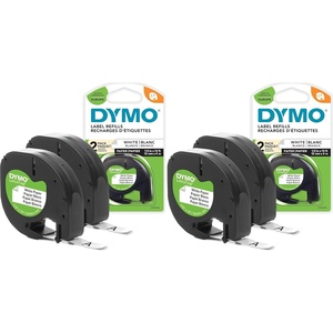 image:imageDYMO LetraTag Paper Labels Authentic 12 mm x 4 m Roll Black Print on White SelfAdhesive Multipurpose for LetraTag Label Makers 2 Count12 mm x 4 m  Paper Double Pack